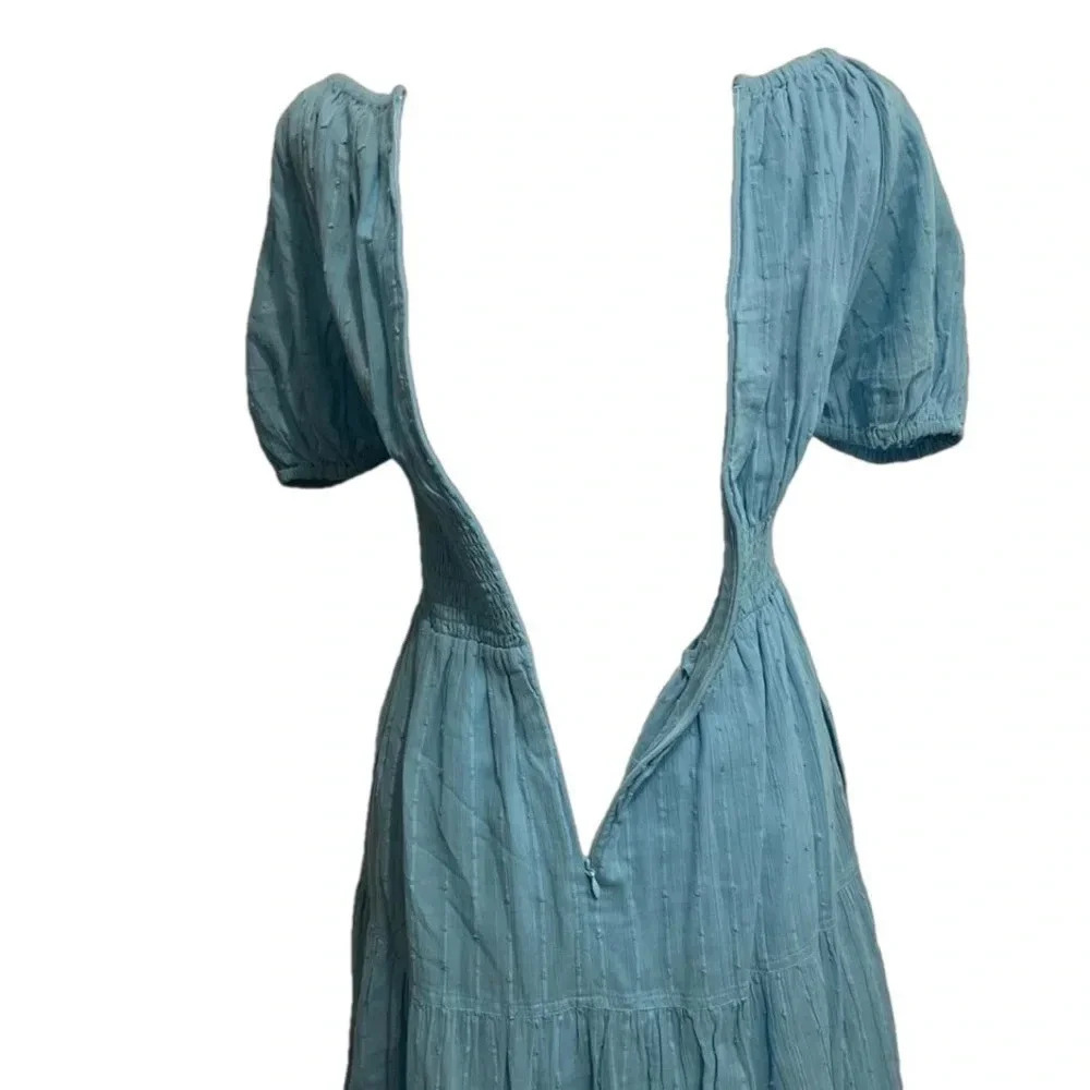 NWT! Never a Wallflower Coco Short Sleeve Dress. Air Stripe (light blue). XS - Picture 7 of 10